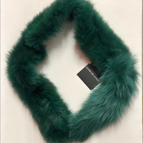 Adrienne Landau Emerald Green Fox Fur Wrap