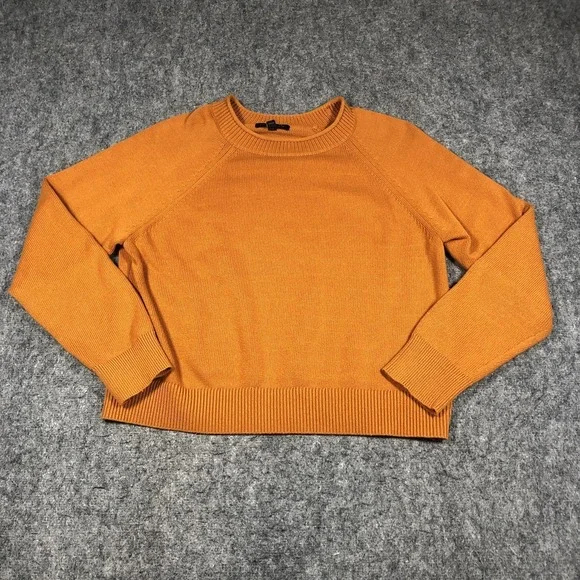 Banana Republic Sweater Mens XL Orange Cotton Blend Crewneck Knit Pullover