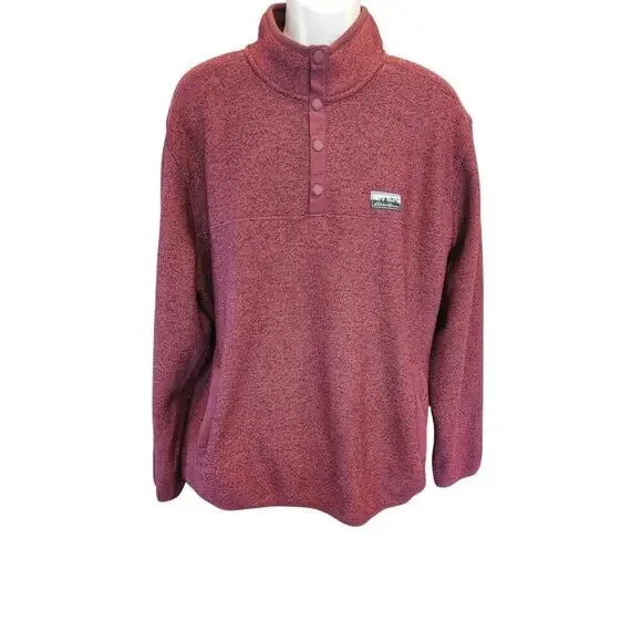 Eddie Bauer size XL red pocket pullover sweater warm EUC preppy mens casual