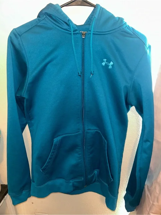 Under Armour Teal Full-Zip Hoodie with Drawstring