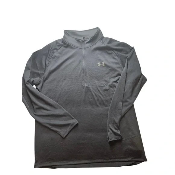 Under Armour Mens Tech 2.0 1/2 Zip Pullover Black Long Sleeve Training Top L