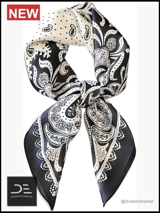 Satin Square Scarf - 27.5 inch Polyester Voile Head Wrap