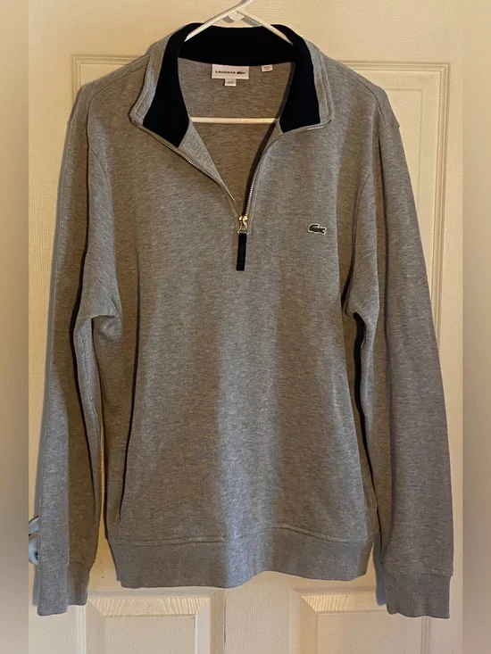 Lacoste Quarter Zip Up Sweater Size XL