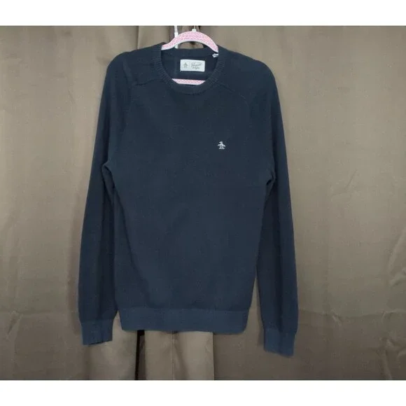 Penguin Munsingwear Men's Classic Navy Blue Cotton Sweater M