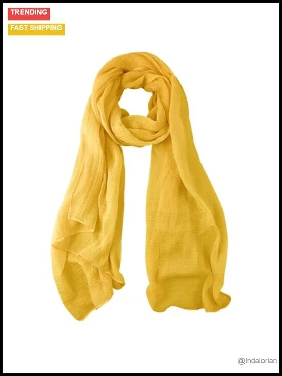 Lightweight Crinkle Cotton Scarf Wrap 65x30 in