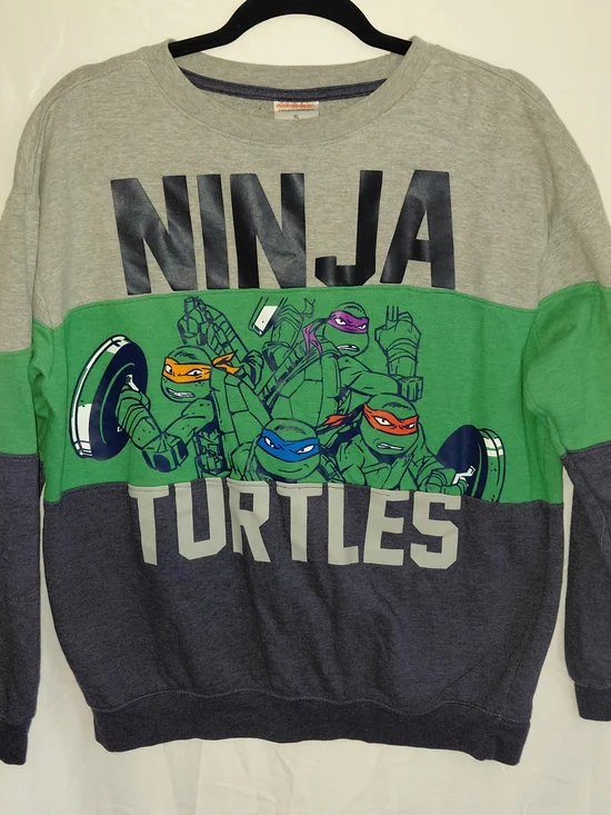 Teenage Mutant Ninja Turtles Colorblock Crewneck Sweater - Gray/Green/Navy #2210