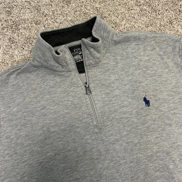Polo Ralph Lauren Performance 1/4 Zip Pullover Men XL Gray Pony Logo Golf Preppy
