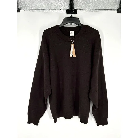 SKIMS‎ Cotton Knit Sweater Mens Medium Phoenix Brown Long Sleeve Pullover