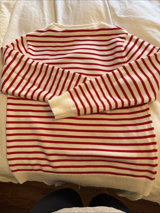 Jcrew Striped Red and White Sweater