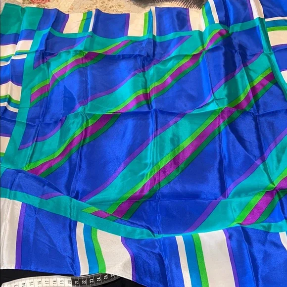 90s Silk Liz Claiborne large Silk Scarf Square 32”