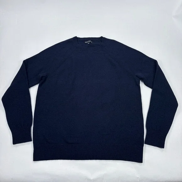 J Crew Mens Sweater XL Navy Blue Lambswool Blend Minimalist Preppy Soft Classic