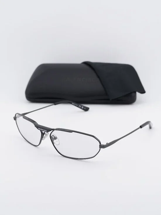 Balenciaga BB0245S 004 Geometric Sunglasses - Gunmetal / Light Grey
