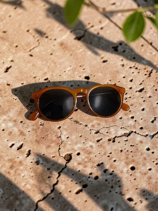 Quince Tahiti Polarized Acetate Sunglasses Honey with Green Lens NIB
