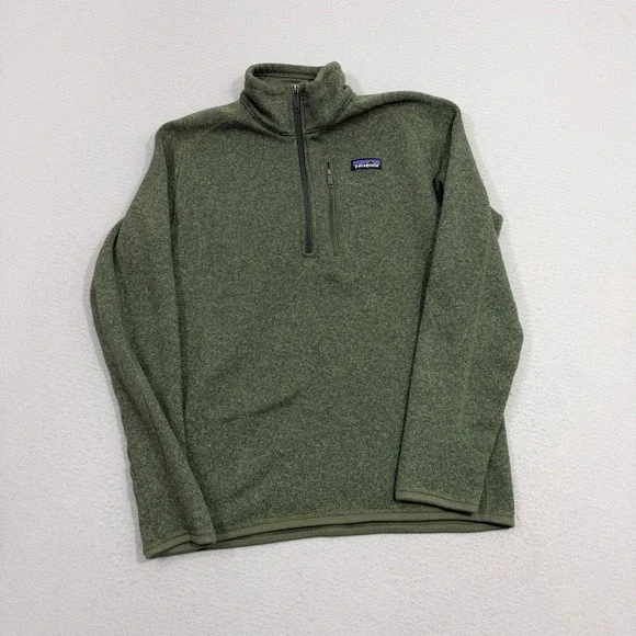 Patagonia Fleece Pullover Medium Green Better Sweater 1/4 Zip Outdoors 25522