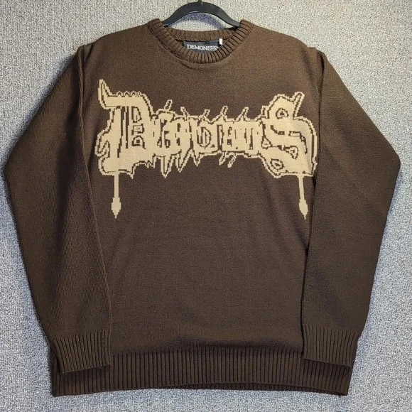 Demonites Chocolate Knit Sweater Size Medium in Brown