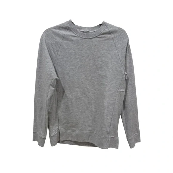 Lululemon City Sweat Crewneck Pullover Heathered Gray‎ Side Zip Mens XS