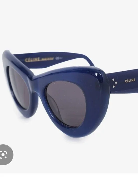 Celine Papillon Oversized Cat Eye Sunglasses Navy With Case