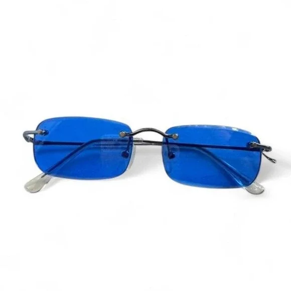 Vintage y2k (2001) Blue rimless sunglasses