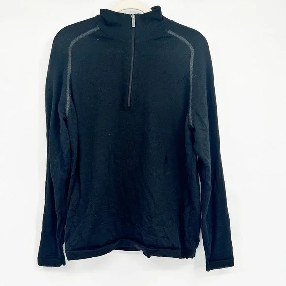 Smartwool Mens Merino Wool 1/4‎ Zip Gorpcore Outdoor Pullover Sweater Black M