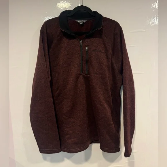 Eddie Bauer Men's‎ Burgundy Zip-Up Sweater