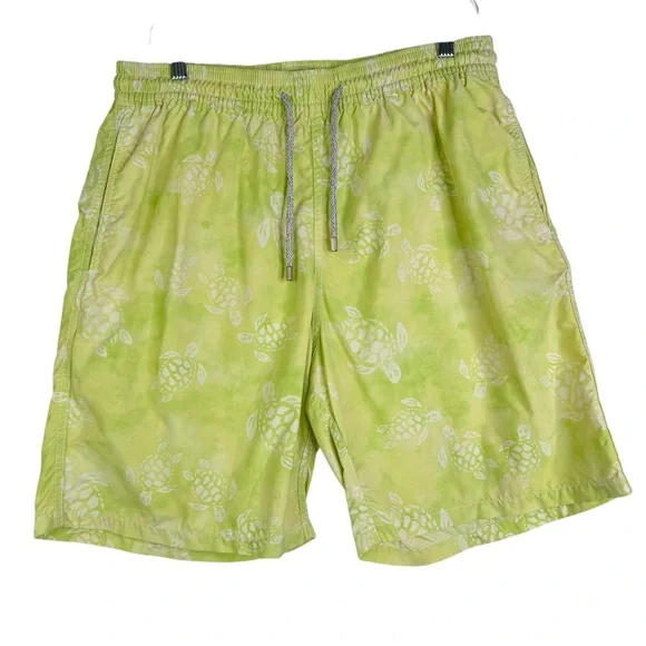 Vilebrequin Men’s Lime Green Turtle Swim Trunks‎ Board Shorts Bathing Suit XL