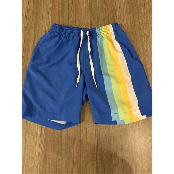 Chubbies Swim Shorts Mens Sz S 7'' Inseam Blue‎ Striped Mesh Lined Stretch