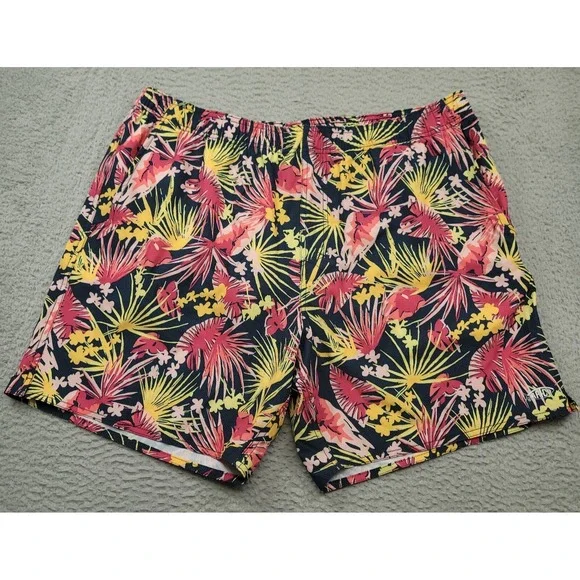 AFTCO Men's XXL Strike Swim Shorts UPF 50 Trunks Tropical Print Fish Pool‎ 2XL