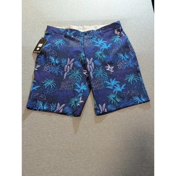 Hareski Lined Swimming Trunks Tropical Palm Trees Size‎ 34 NWT