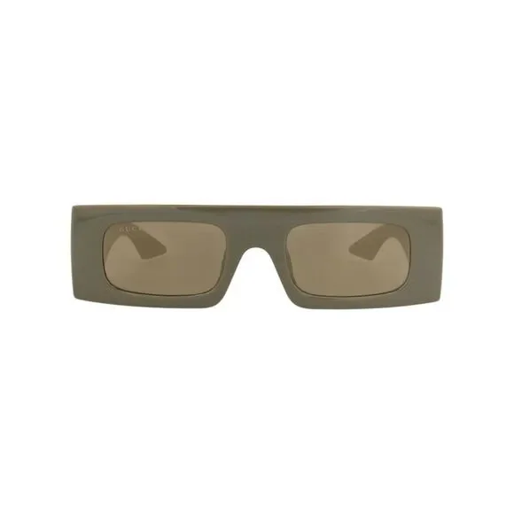 Gucci Shield-Frame Injection Sunglasses Green Womens
