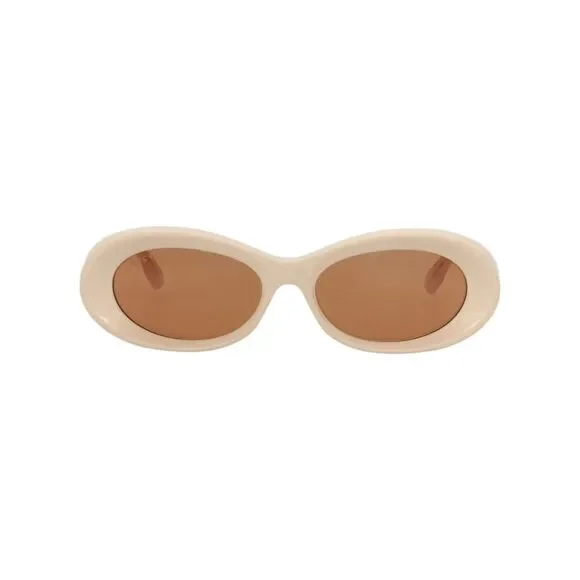 Gucci Round-Frame Recycled Acetate Sunglasses Beige Womens