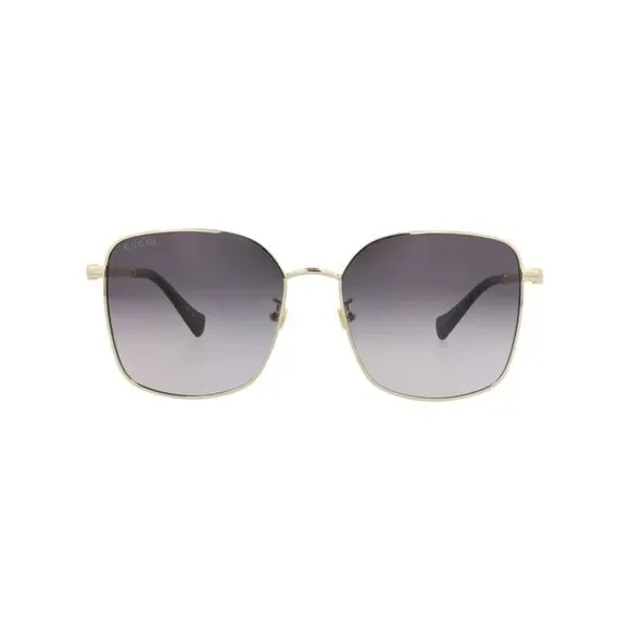 Gucci Square-Frame Metal Sunglasses Gold Womens