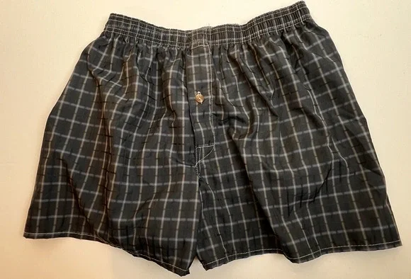 Michael Adams Swimsuit Men's Medium 32 - 34 Black Plaid No Liner Swimwear
