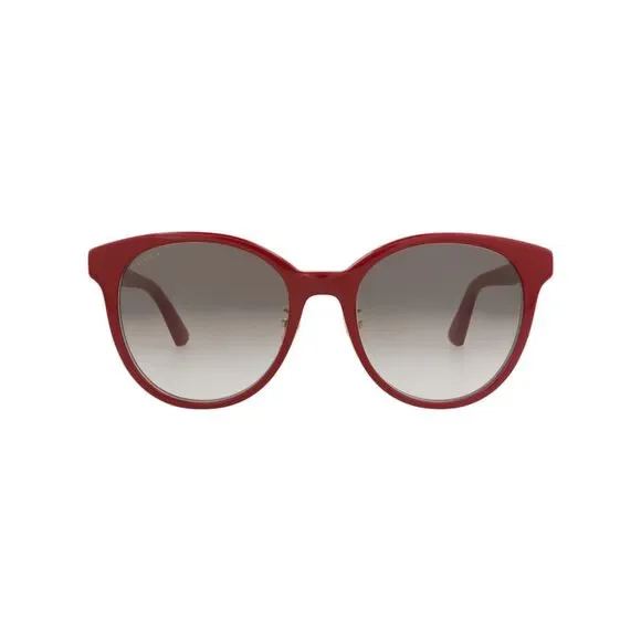 Gucci Round-Frame Acetate Sunglasses Red Womens
