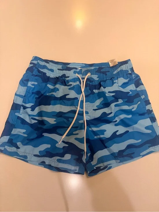 Sundek Blue Camo Swim Trunks 14 inch! Excellent used condition! Small