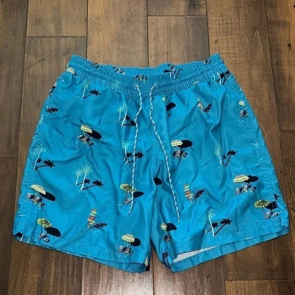 Blue Tropical Print Swim Shorts   PM3