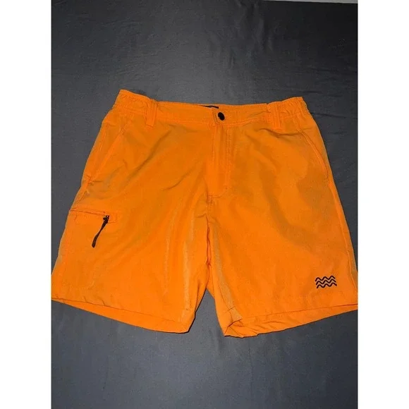 Surf & Swim Co Mens E-Waist Utility Shorts Orange Hybrid Board Shorts Size M