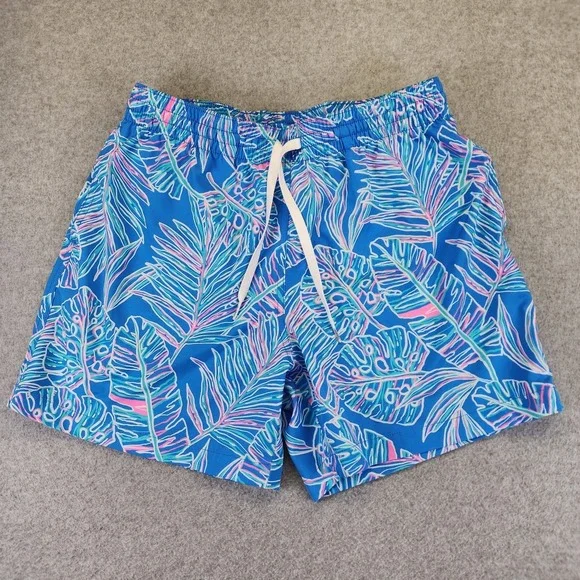Chubbies Mens M Swim Trunks Tropical Leaves Beach Colorful 5.5