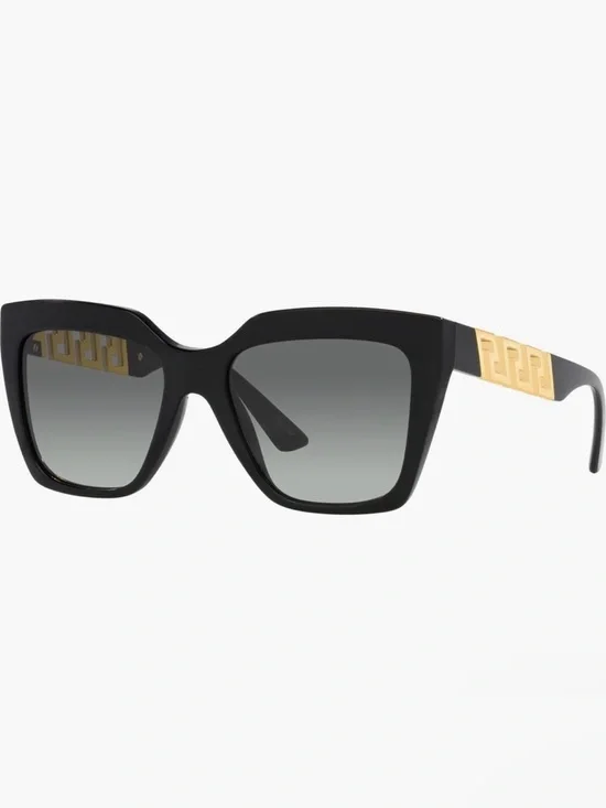 Versace Black Cat-Eye Sunglasses with Gold Accents