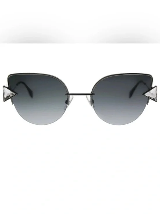 Fendi Gray Gradient Round Cat-Eye Sunglasses