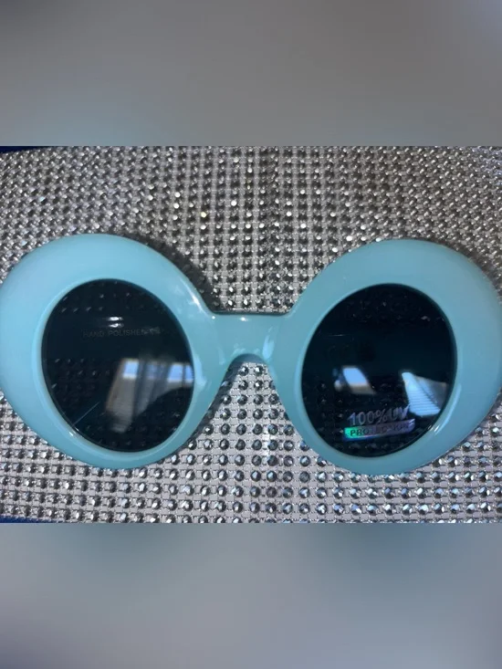 Light Blue Round Women’s Sunglasses - Unbranded