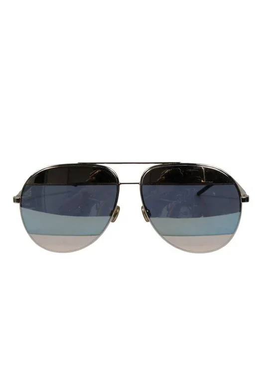 Dior Womens Split 1 Aviator Sunglasses 0103J Silver Blue Grey Silver Glasses