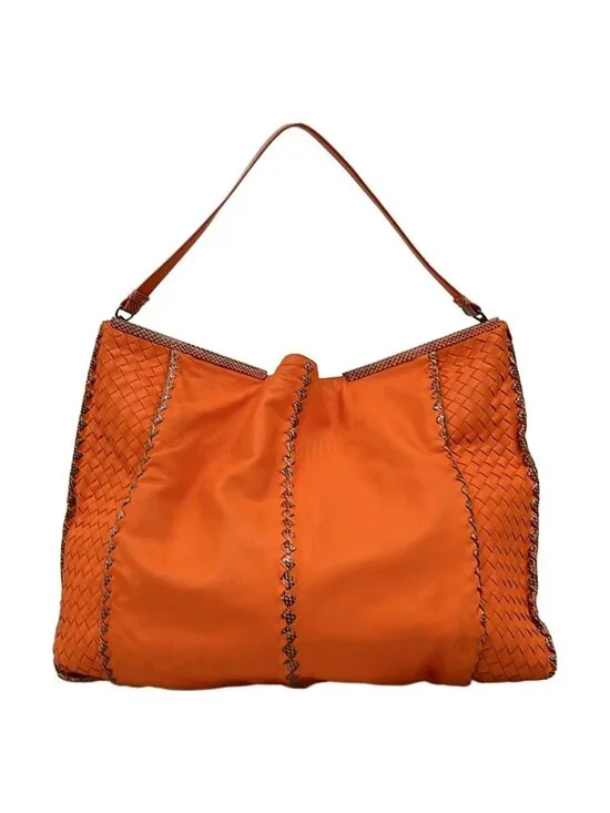 Bottega Veneta Shoulder Bag Orange Leather