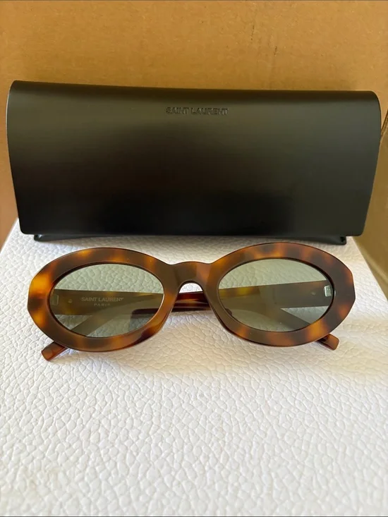 YSL  Havana/Tortoise frame with green lenses SL M136 S