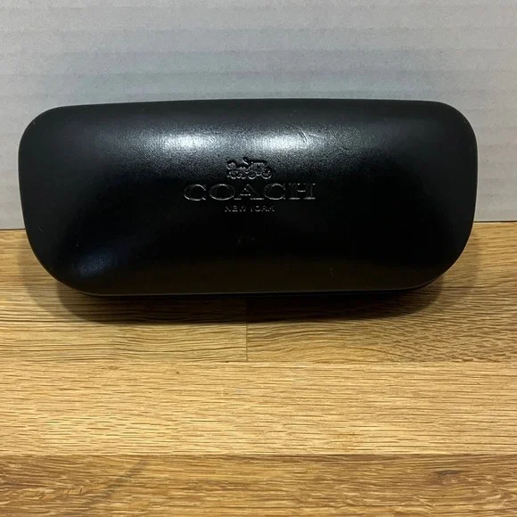 COACH Black Leather w/ Embossed Logo Glasses Sunglasses Case
