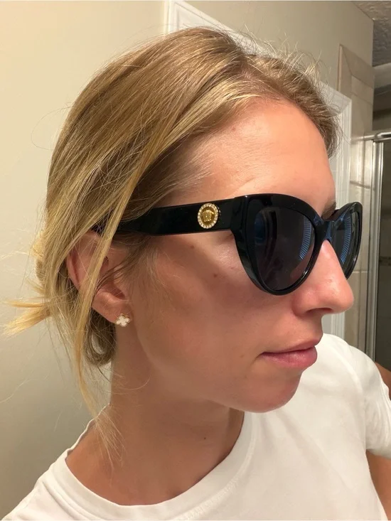 Versace Black Cat-Eye Women's Sunglasses