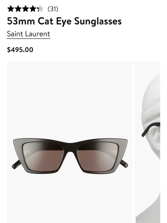 Saint Laurent Cat Eye Sunglasses 53mm