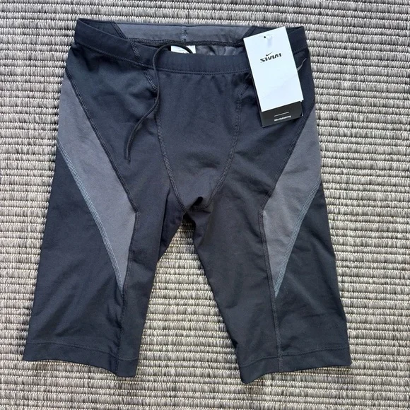 Nike Men's Hydrastrong Black Compression Swim with Gray Panels