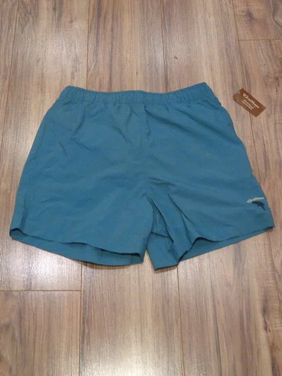 Caribbean Roundtree & Yorke / Size Small / Teal / New Men's Swim Trunks Shorts