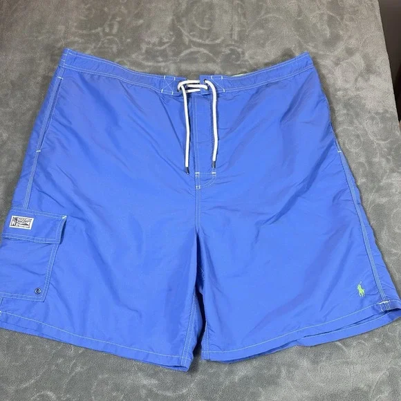 Polo Ralph Lauren Swim Trunks Briefs Shorts Blue 4XB 4X Big Tall Mesh Lined Logo