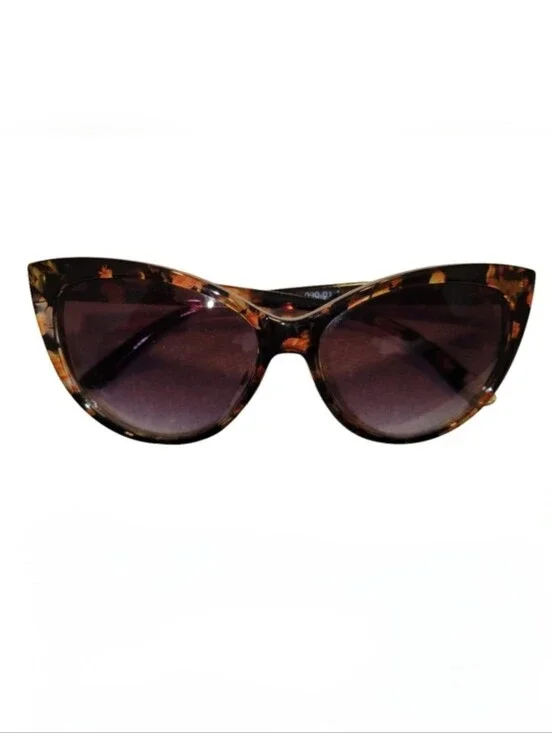 Women's Retro Cat-Eye Tortoise-Shell Sunglasses With Brown Gradient Lenses UV